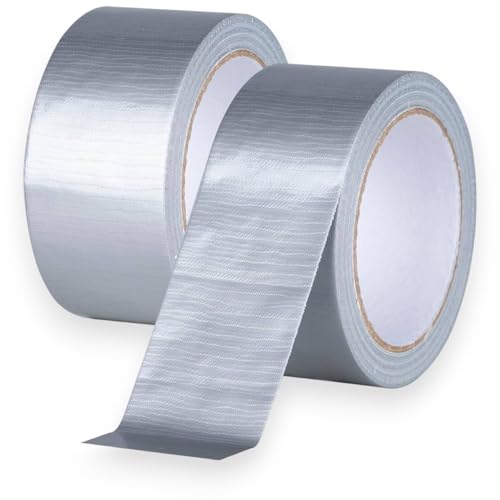 MOMENT 2 Rolls Silver Duct Tape 2 Inch x 30 Yards Professional Waterproof All-Weather Durable Universal Fabric Adhesive Duct Tape for Repairs DIY Crafts Indoor and Outdoor Use