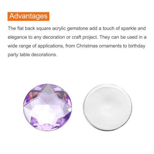 Image of MECCANIXITY Flat Back Round Acrylic Rhinestones,12mm Light Purple Flatback Crystal Rhinestones for Crafts Clothes Shoes DIY Decoration Gifts 50Pcs