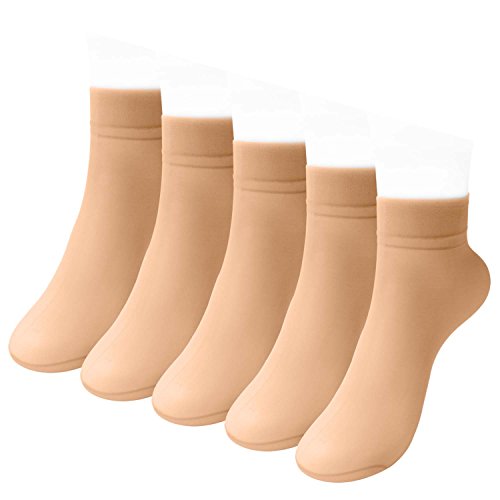 ELLITE 5 Pairs Women's Sheer Soft Stretchy Nylon Hosiery Stockings Ankle Socks…