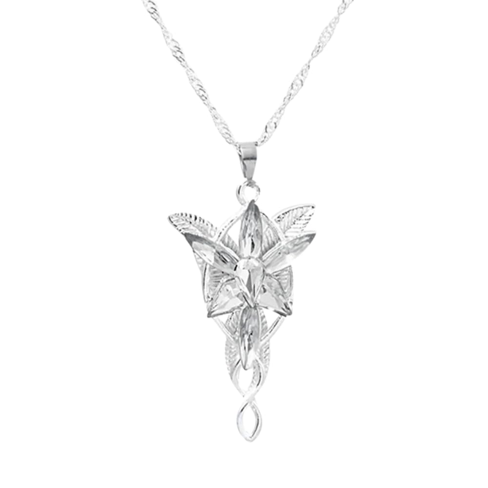 Razered Fashion The Lord Necklace of Arwen Evenstar Pendent Movie Jewelry Crystal Twilight Star Pendent Torque Gift for Women