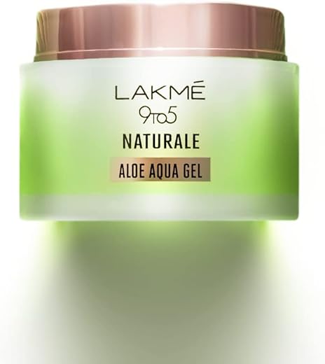LAKMÉ 9 To 5 Naturale Aloe Aqua Hydrating Face Gel 50 G, With 100% Natural Aloe Vera, Lightweight Cooling Moisturizer – Moisturizes & Brightens Skin