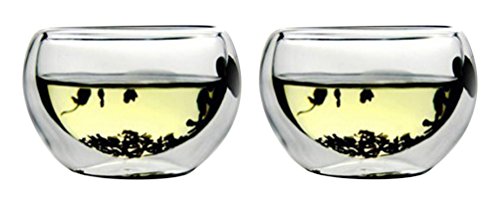 Set of 2 Teaology Luna Double Wall Borosilicate Tea/Espresso Cups