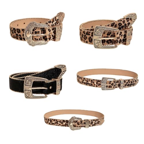 2000s Waistbelt For Women Decorative Belt For Pants Skirt Fashion Leopards Pattern Belt4