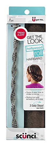 Scunci Hollywood Roll Headwrap, Silver