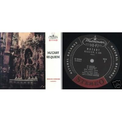 Mozart - REQUIEM K.626 - Hermann Scherchen / Regina Coeli K.118, Te Deum K.141, Ave Verum Corpus K.618, Sancta Maria K.273 - Leibowitz (Westminster HI-FI / STEREO / WST 205 / G-10555-6) Warner/Pioneer Corporation