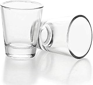 Miss Vetty Shot Glasses Round 1.5 oz Classic Shot Glass with Heavy Base,Clear Glass(2-Pack)