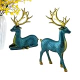 Elegante renna festiva : la decorazione natalizia con renna presenta un popolare design a due renne che abbellisce la mensola del camino e i piani del tavolo, dona calde benedizioni per le vacanze e allo stesso tempo si integra perfettamente con il tuo albero di Natale e le decorazioni per le festività