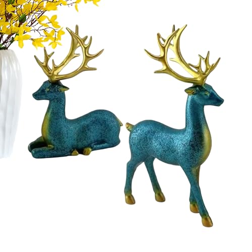 Renna di Natale – polistirolo, figurine di renna, incantevole accento festivo | sofisticate decorazioni natalizie, figura di renna, statue di alce per feste, interni ed esterni, tavolo, scrivania
