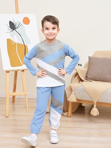 Image of Boy Clothes Plant Camouflage Pants LA Letter Print Top Sweatsuit Fall Boys Outfits Set