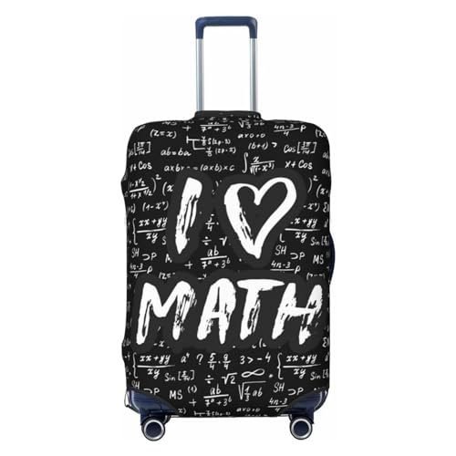 VOSERY Travel Luggage Cover - I love Math Washable Suitcase Covers Protector Fits 18-32 Inch Luggage