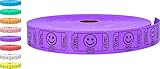 Tacticai 2000 Raffle Tickets, Smile, Purple (1 of 8 Colors), Single Roll, Ticket for Events, Entry, Class Reward, Fundraiser & Prizes