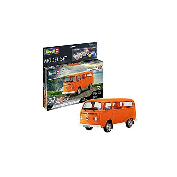 Revell 67667 Model Set VW T2 Bus Modellbausatz für Einsteiger mit dem Easy-Click-System, Starter Kit mit Basis-Zubehör…