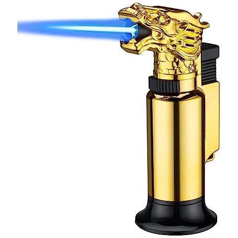Dragon Butane Torch Lighter, Windproof Blue Jet Flame, Refillable & Reusable, Adjustable Firepower, 360° Inverted Ignition, Perfect for Outdoor Travel, Home Cooking, Welding.(Butane Not Include) Cover