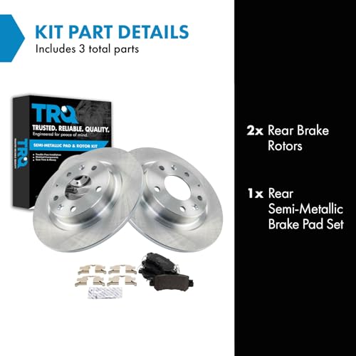 Image of TRQ Rear Semi Metallic Brake Pad and Rotor Set | For 2016-2018 Mazda CX-3