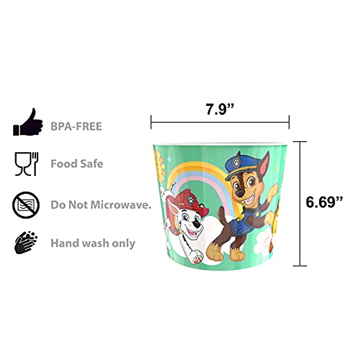 Image of Zak Designs PAW Patrol Family Reusable Popcorn Bucket Containers for Movie Night Set with Serving Container and Individual Cups, Reusable and Made From Durable Plastic (5 Pieces, Non BPA)