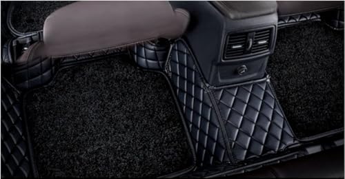 Image of Premium 7D Car Floor Mats Compatible for Hyundai Verna (2013-2016) ||Luxury Leather Double Layered Mat||Complete Set of 3Pcs||Waterproof and Washable||Color :-Black with Black (Black Grass)