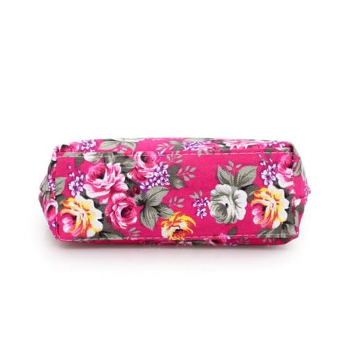 Handbags Zipper Canvas Shoulder Bags Cute Flower Bucket Pouch Bag Women4