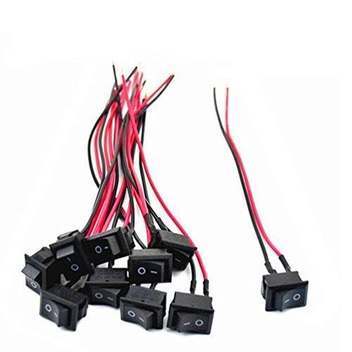 JZK 10 stukken AC 6A 250V 10A 125V SPST 2-pins tuimelschakelaar aan/uit