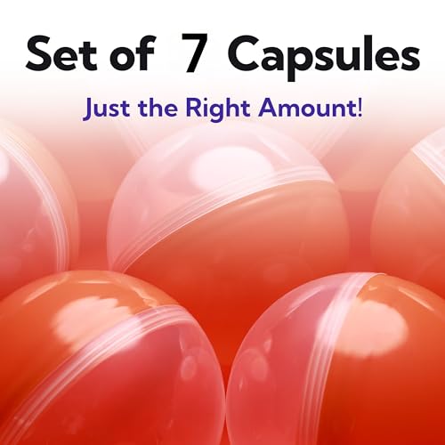 Image of Capsule Vending Machine Translucent-Orange Round Capsules Empty 7 pcs 3.9 inch - Gumball Machine Capsules Easter Basket Stuffers Birthday Gifts - Pinata Stuffers Craft Supplies Claw Machine Refills