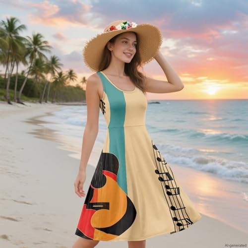 Image of TOADDITDO Womens Summer Sleeveless Tank Dress with 2 Side Pockets XS-4XL Plus Size