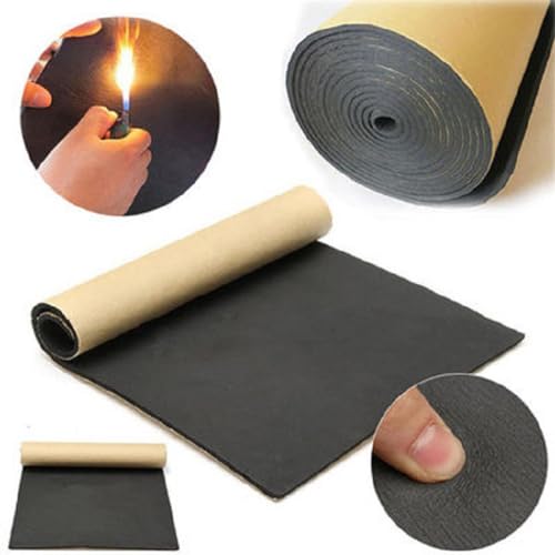 Esterilla de aislamiento acústico para coche, alfombrilla de aislamiento acústico para capó del coche, autoadhesiva, ignífuga, aislamiento acústico y amortiguación para capó