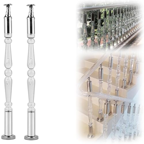 Barandillas de escalera para terrazas de diseño moderno en acrílico transparente de 80 cm 1