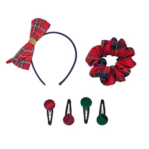 Scunci by Conair 3pk Tartan Bow Headband, Barrette, and Scrunchi Set - teen girl gifts trendy stuff - beauty gifts - hair accessories for girls and women - Tartan