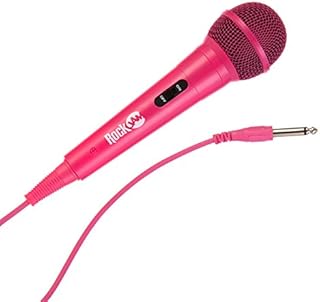 RockJam RJMC303-PK Karaoke Microphone Wired Unidirectional Dynamic Microphone with Three Metre Cord - Pink