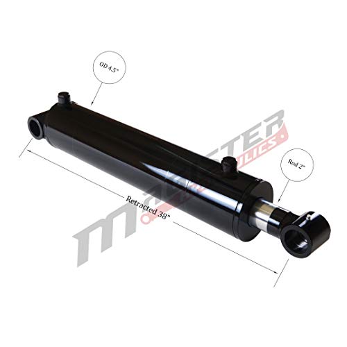 Image of Magister Hydraulic Cylinder 4 inch Bore x 28 inch Stroke, Welded Hydraulic Ram with Cross Tube Ends, Double Acting Hydraulic Piston 3500 PSI (WCT 4x28)