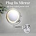 JERDON Wall-Mounted Makeup Mirror with 5X Magnification - Nickel Makeup Mirror with LED Lights - Plug in - HL65N