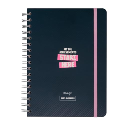 Mr.Wonderful Office Basic diary 2024 Week view, My big achievements start here, 22,1 x 2,1 x 15,6