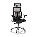 Produktbild hjh OFFICE Profi Bürostuhl DYNAFIT II Netz ergonomischer Drehstuhl mit Flexibler Lordosenstütze, Schwarz, 652284