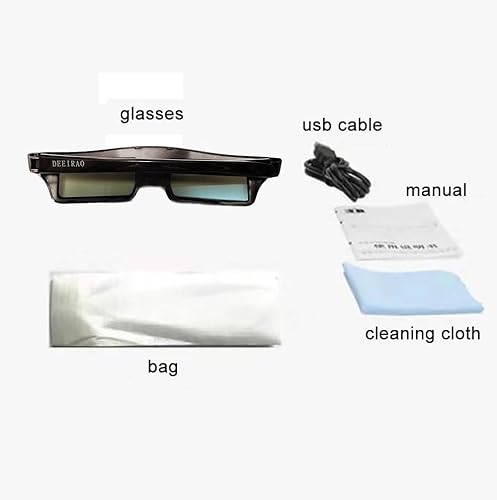 Miniatura 6 de DEEIRAO Gafas 3D con obturador activo, lentes 3D recargables de 144 Hz para proyectores DLP Link 3D, compatibles con proyector BenQ, Optoma, Dell,