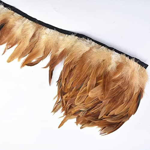 Zamihalaa - 10Meters/Lot White Colored Rooster Feather Trim Ribbon Tape Skirt Fringe Pheasant Feathers for Crafts DIY Jewelry Clothes Plumas