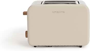 CREATE/TOAST RETRO/Grille-pain Sable / 6 niveaux de puissance, tiroir ramasse-miettes, thermostat, décongélation, réchauffage, 2 fentes à tranches larges, 850W