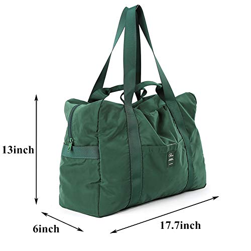 Image of VanFn Foldable Travel Duffel Bag, Lightweight Packable Gym Sports Bag, Water-Resistant Nylon Weekend Bag with Shoe & Bottle Pockets, Luggage Sleeve, Shoulder Strap for Women and Men, P.Travel Series