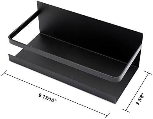 Bekith 2 Pack Magnetic Spice Rack Organizer Single Tier Refrigerator Storage Shelf, Black