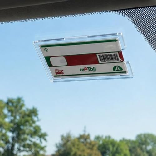 Image of Universal Car Windshield Card Holder | Adhesive Dashboard Ticket Holder | Plastic Card Clip for Etoll, Parking & ID Cards (Turquoise Blue, 15 x 8 cm)