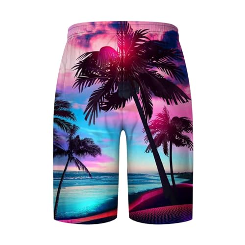 Men's Hawaiian Swim Shorts Big & Tall Beach Swim Trunks Summer Cool Quick Dry Boho Print Surf Board Shorts2