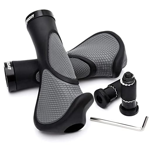 LYCAON Bike Handlebar Grips Ergonomic, TPR Rubber Anti-Slip Handle, Bicycle Grip Fits MTB/BMX/Mountain/Downhill/Foldable/Urban Bicycles/Scooter