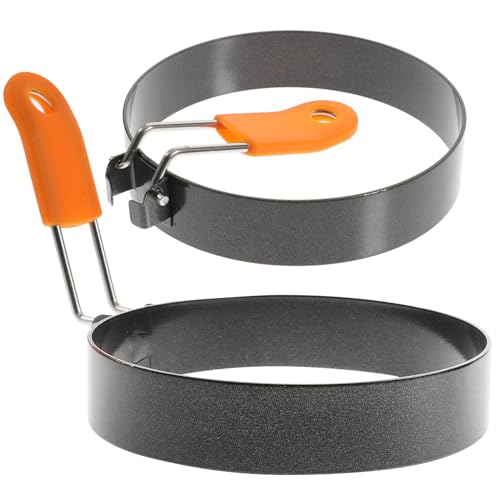 KICHOUSE 2pcs Non-stick Round for Pancakes and Sandwiches - Handle Practical Cooking Tool for Breakfast for Eggs and More