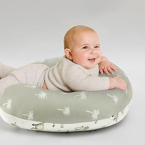 Image of GRSSDER Nursing Pillow Cover Stretchy Minky Removable Nursing Covers for Breastfeeding Pillows, Ultra Soft Comfortable Slipcover for Boy and Girls, Stylish Pretty Dinosaur