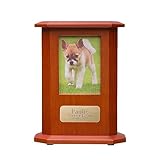 Best Friend Services Custom Pet Memorial Urns for Dog or Cat Ashes, Photo Pet Urn & Engraved Brass Plate, Cremation Urn and Personalized Memorial Keepsake Memory Box, Eternal Series, Cherry