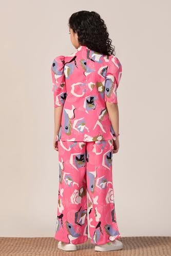 Image of Fashion Dream Girl's Cotton Blend Printed Clothing Set|Casual Wear|Two-Piece Set|Coordinate Outfit for Girl