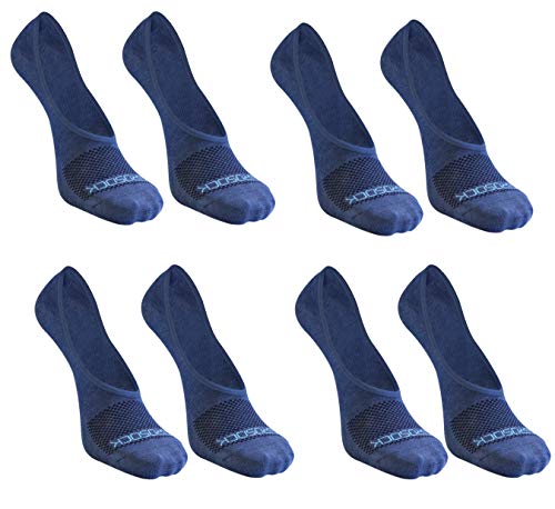 ZeroSock Bamboo Viscose Super Low Invisible Socks With Mesh Ventilation with Anti-Slip Gel Heel Grip (4 Pairs Per Box) (Men's Size 12.5-15, Navy Blue)3