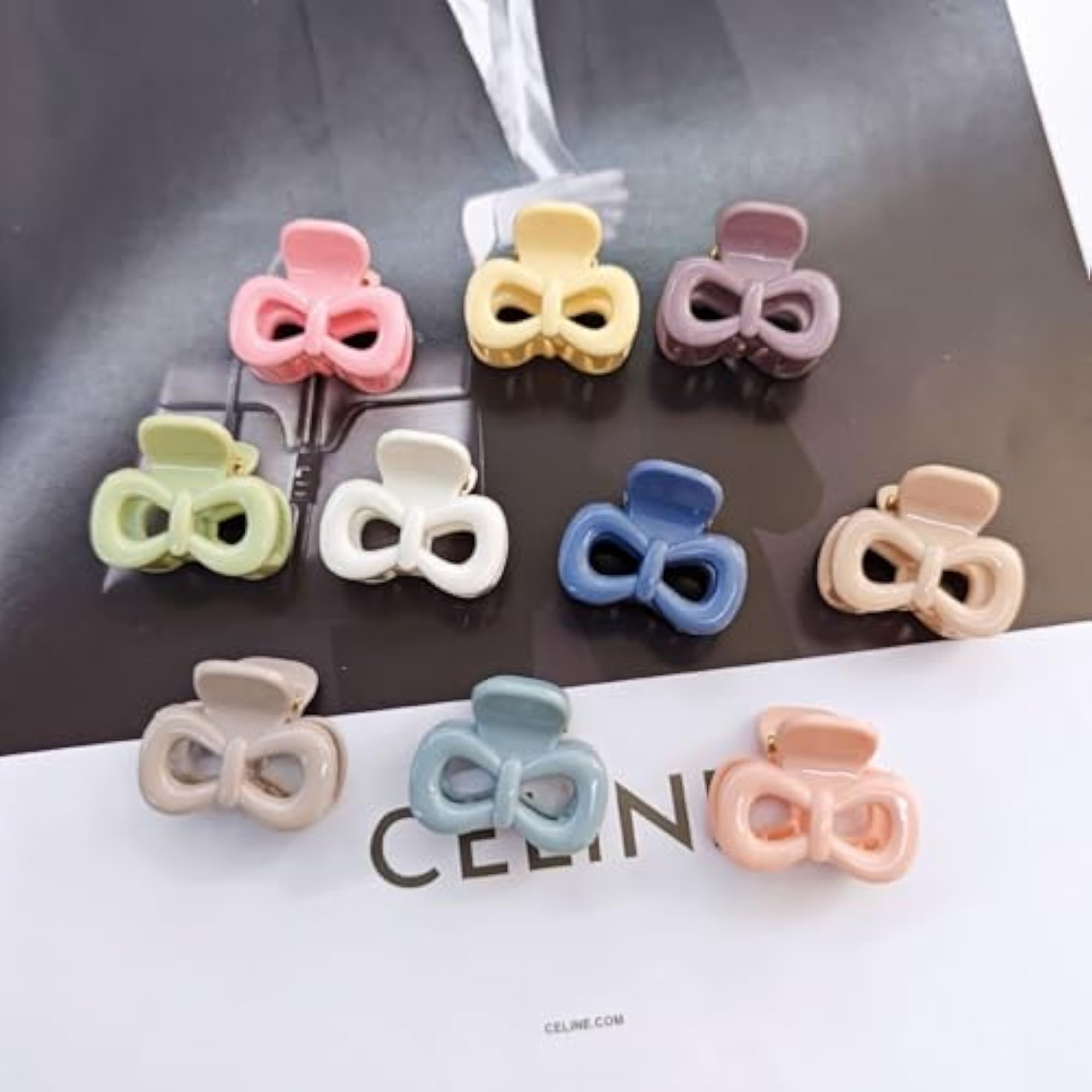 12 Pcs Mini Bow Hair Clips Set for Girls & Women