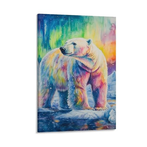 Ours polaire toile murale VSFCRQRQ decoration maison 50x75cm