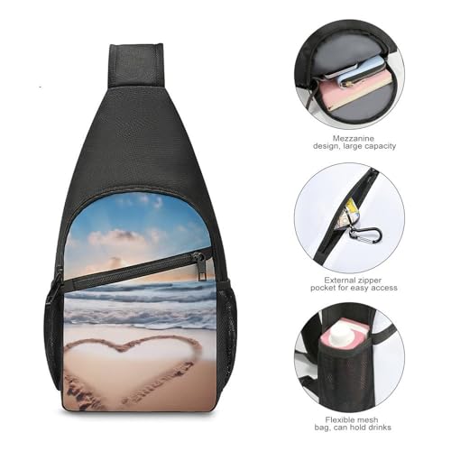 Morrales tipo Sling blanco para día de playa y trekking miniatura 6