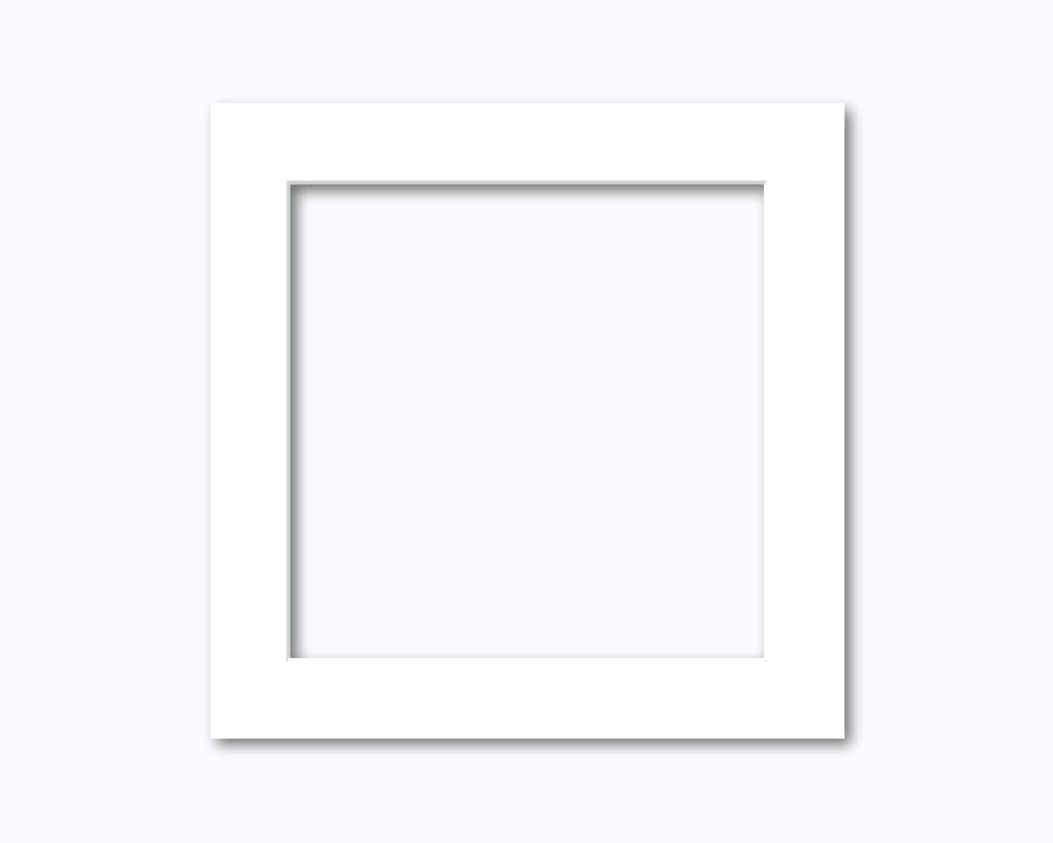 10x10 Matting for 8x8 Photograph or Artwork 4-Ply Bevel Cut Acid Free Matboard for picture framing (White)