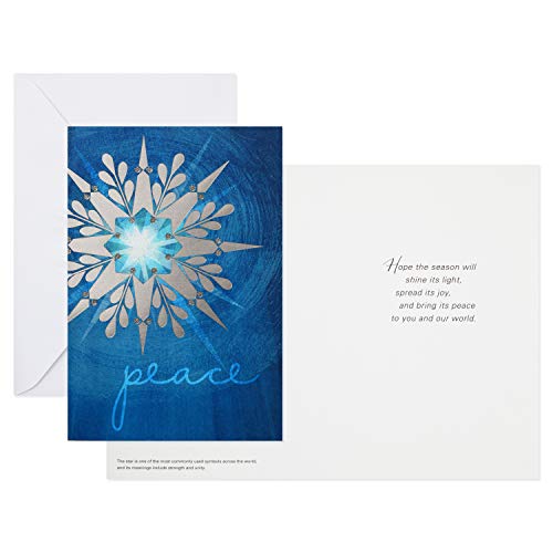 Hallmark UNICEF Cartões de Natal em caixa, estrela (12 cartões e 13 envelopes)